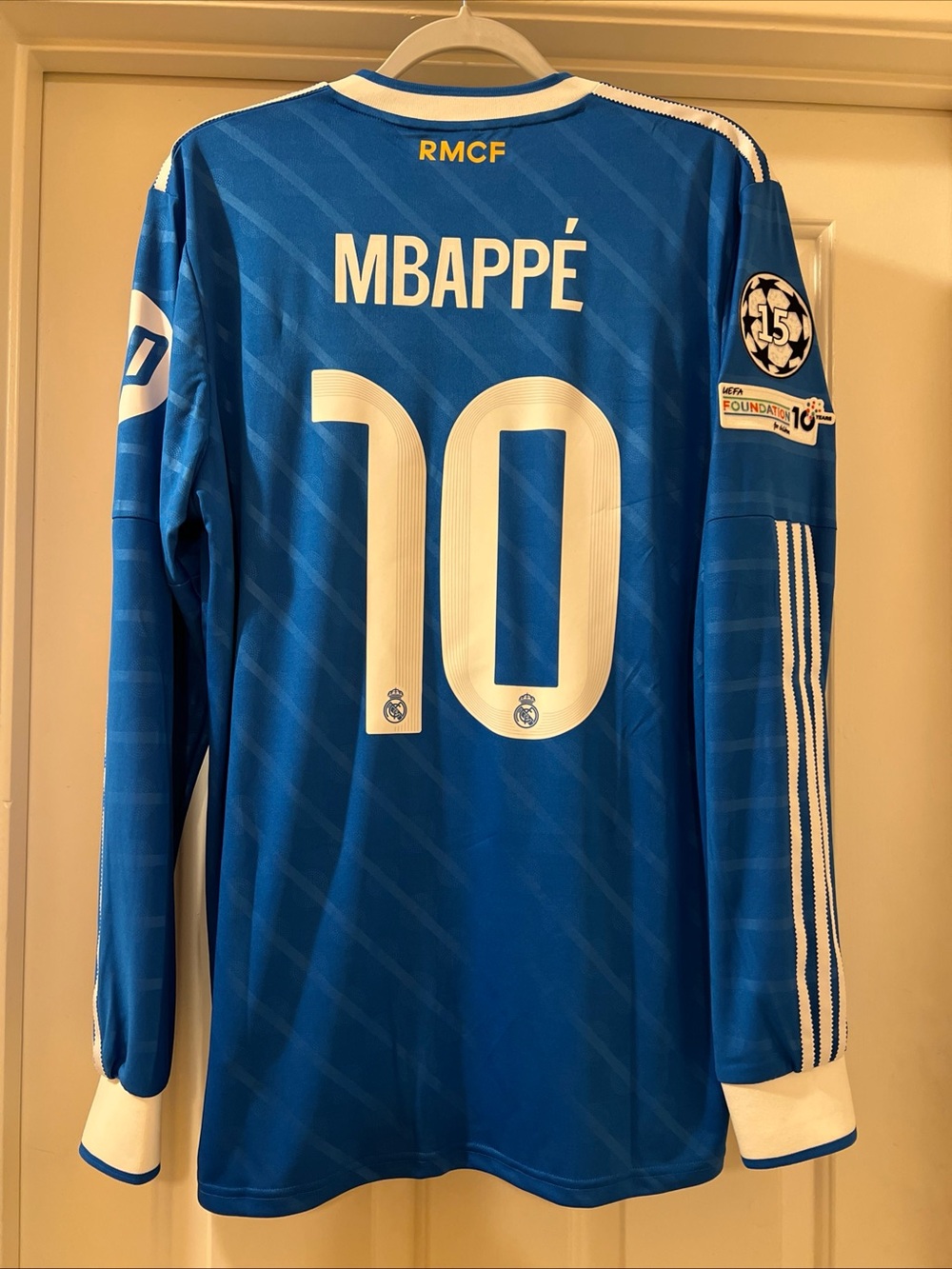 Adidas Real Madrid Mbappe UEFA Champion’s League Long Sleeve Jersey Size Large